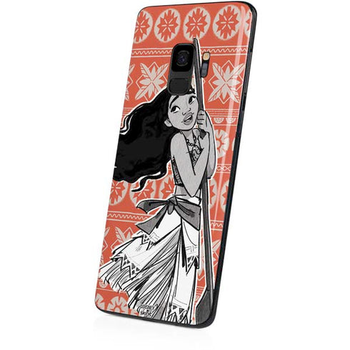Disney Moana Character Tropical Print Art Galaxy S9 Skin